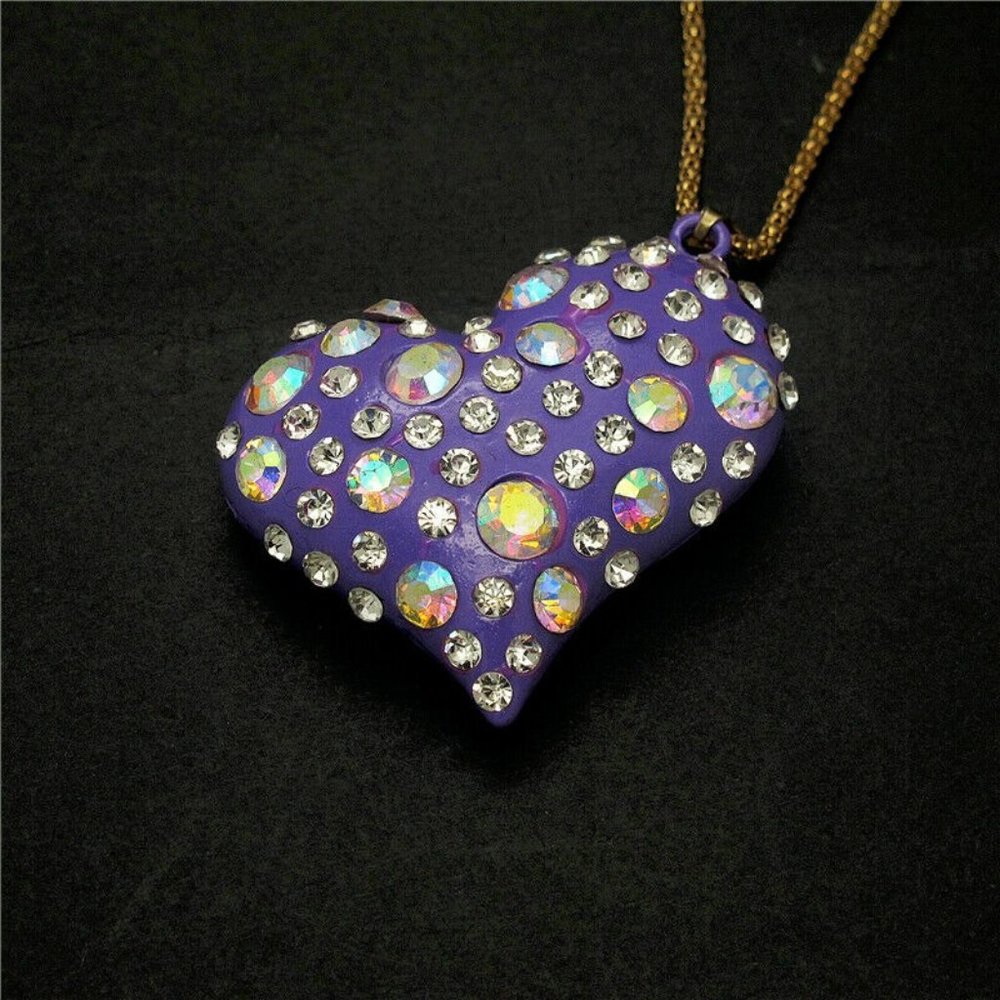 Betsey Johnson Purple Heart Necklace
